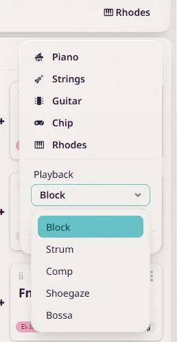 Playback options